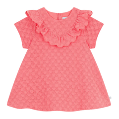 Petit Bateau - Baby Girl SS Eyelet Dress with Ruffles