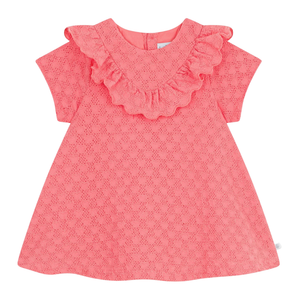 Petit Bateau - Baby Girl SS Eyelet Dress with Ruffles