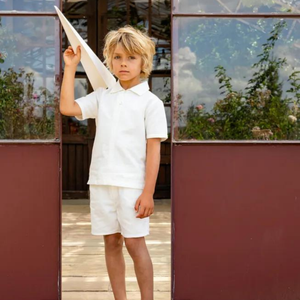 Orange Dimanche Off-White Linen Shirt