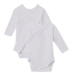 Petit Bateau - Baby 2 Pack Long Sleeve Crossover Bodysuits