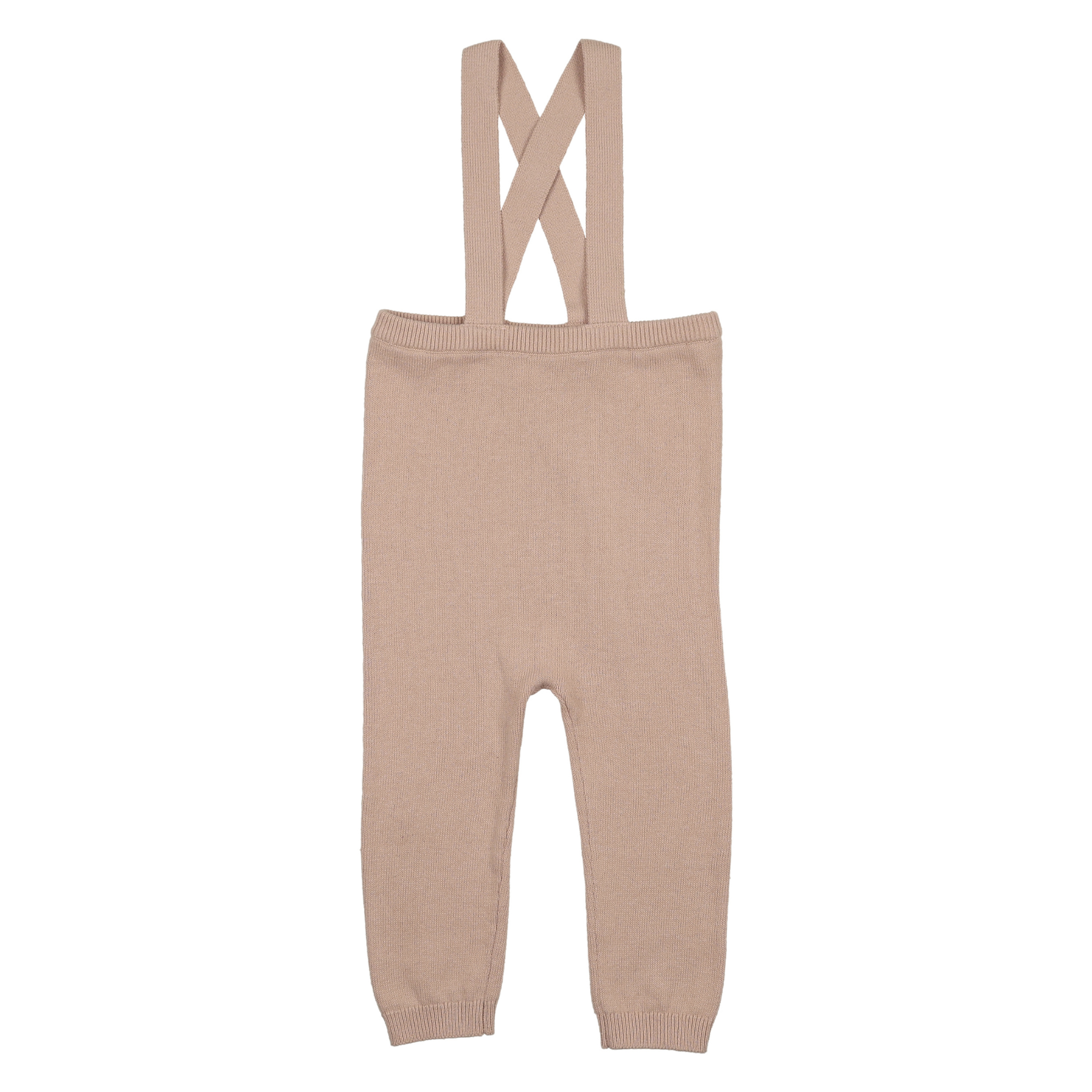 Peluche Bebe Knit Suspender Leggings Premium Neutral Knit Texture - Rose