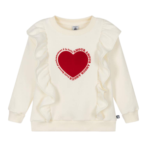 Petit Bateau - Heart Graphic Ruffles Sweatshirt
