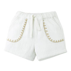 Gingersnaps Baby Marlow Drawstring Shorts with Contrast Stitching