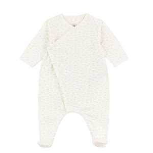 Petit Bateau - Baby Side Snap Footie – Cloud Print Organic Cotton Newborn Sleeper