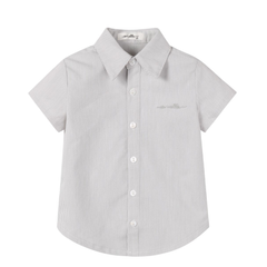Nou Nelle Striped Boy Shirt – Sage Cotton Shirt