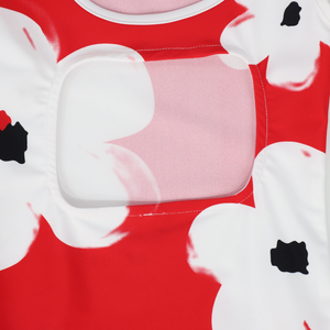 Flower Watercolor Swimsuit – Red | Girls’ One-Piece Swimwear