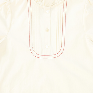 Girls Pleated Bib Blouse – Classic Cotton Top