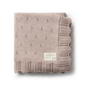 DH Scalloped Pointelle Blanket – Blush Pink Rice, Natural & Nimbus Cloud