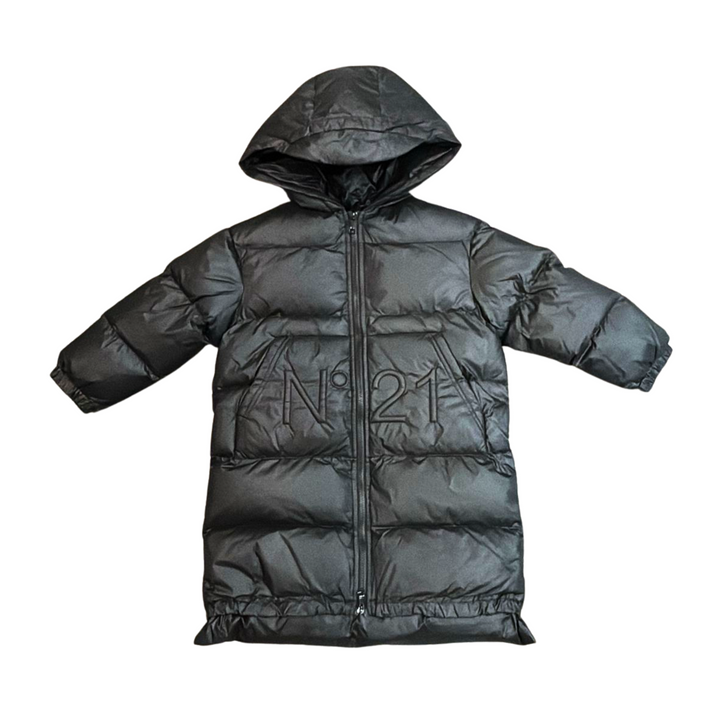 N°21 | Kids Black Hooded Puffer Jacket