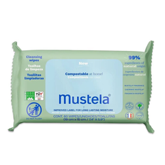 Mustela Compostable Cleansing Water Wipes (60 Count)