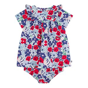 Petit Bateau - Baby Girl Floral Dress with Bloomers – Multi
