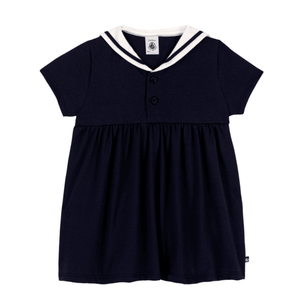Petit Bateau - Baby Girl Sailor Collar Dress – Navy