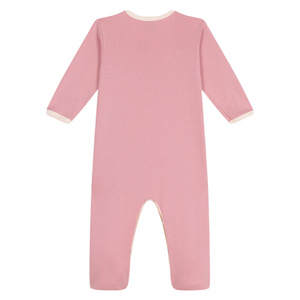 Petit Bateau - Baby Front Snap Footie with Petit Amour - Pink