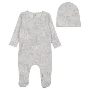 Bee and Dee - Botanical Footie/Beanie - Crisp Blue