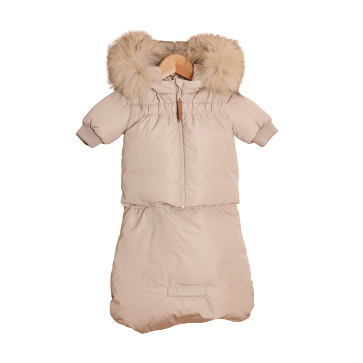 Gathered High Waist Baby Jacket in Pink & Beige – Cozy Stylish Outerwear | Mantel