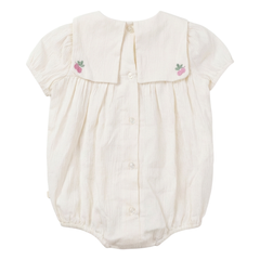 Pompomme Embroidered Detail Romper BG