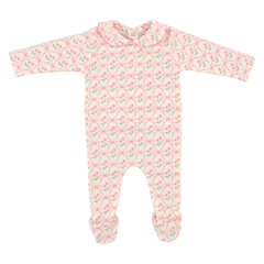 Bebe Organic Geometric Bow Blossom Collar Overall – Baby Romper