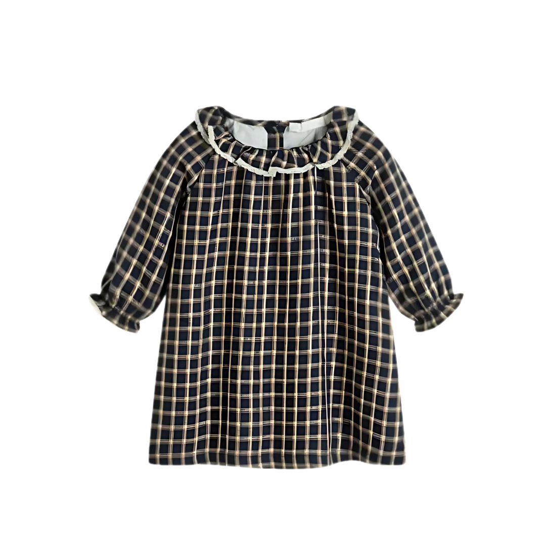 C'era Una Volta Blue Check Lurex Lili Dress