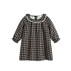C'era Una Volta Blue Check Lurex Lili Dress