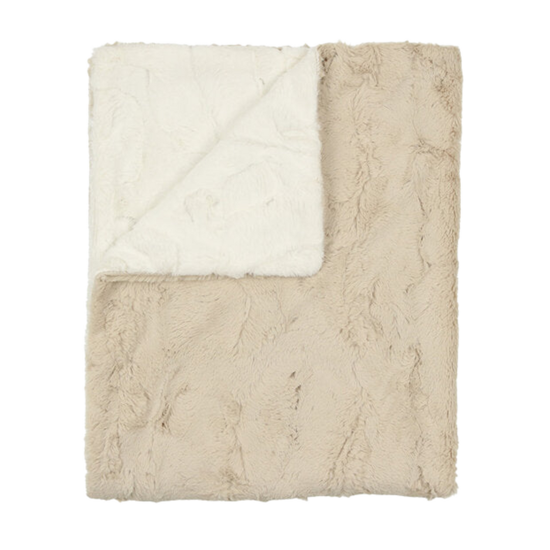 Champagne and Natural Solid Fur Blanket