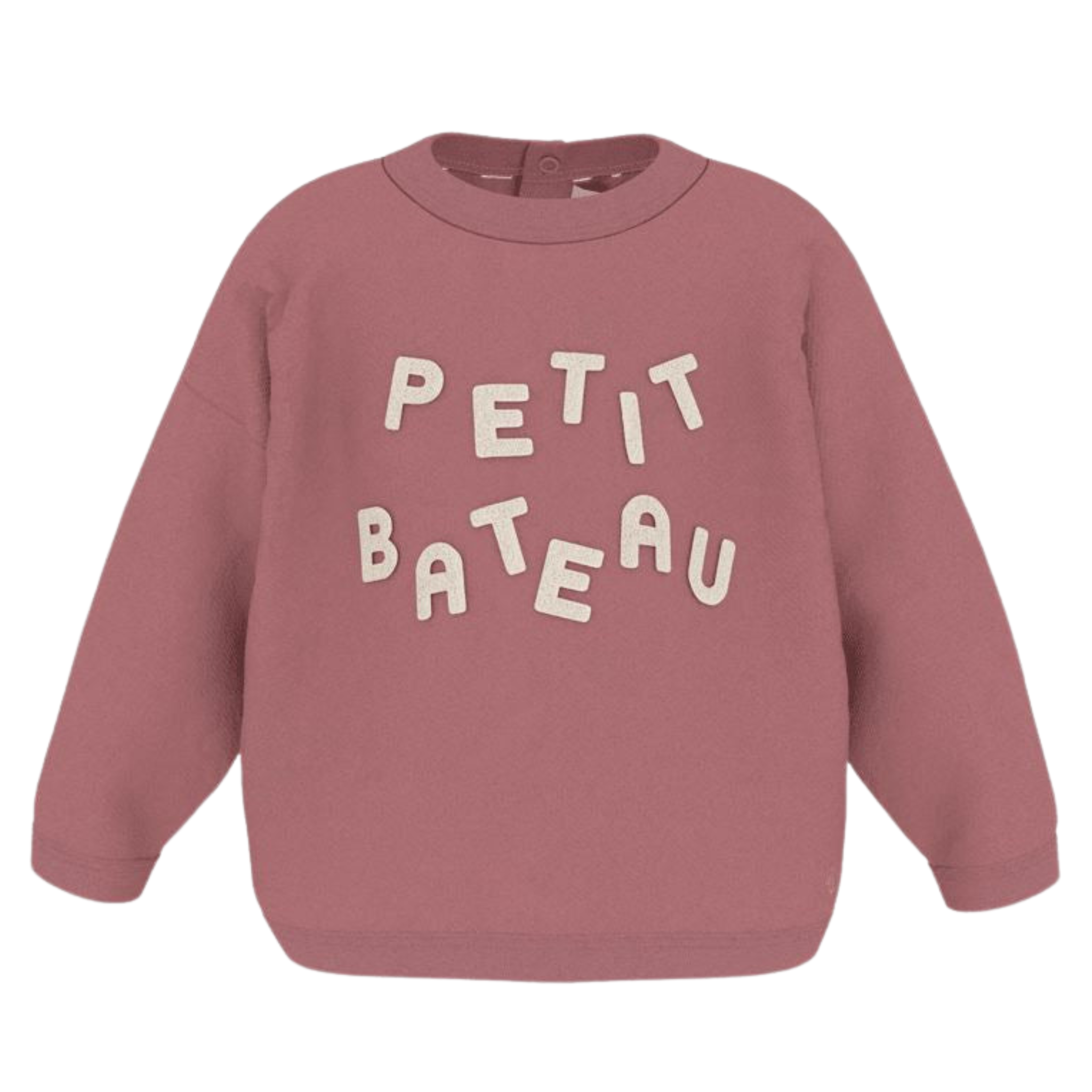 Petit Bateau Pink Logo Sweatshirt – Classic French Cotton Kids Pullover | Style A0B6Y