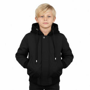 Pramie Knit Hooded Jacket – Everyday Kids Outerwear, 18M–22Y, Black