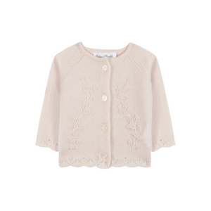 Tartine et Chocolat Pale Rose Embroidery Cardigan Knit Set