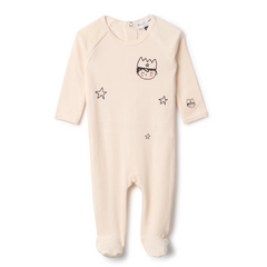 Charlotte & George Cream Boy Face Print Footie