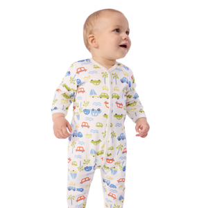 Petit Bateau - Baby Boy Cars Print Footie – White Multi