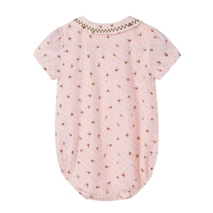 Nou Nelle Smocked Pink Romper – Girls’ Classic One-Piece