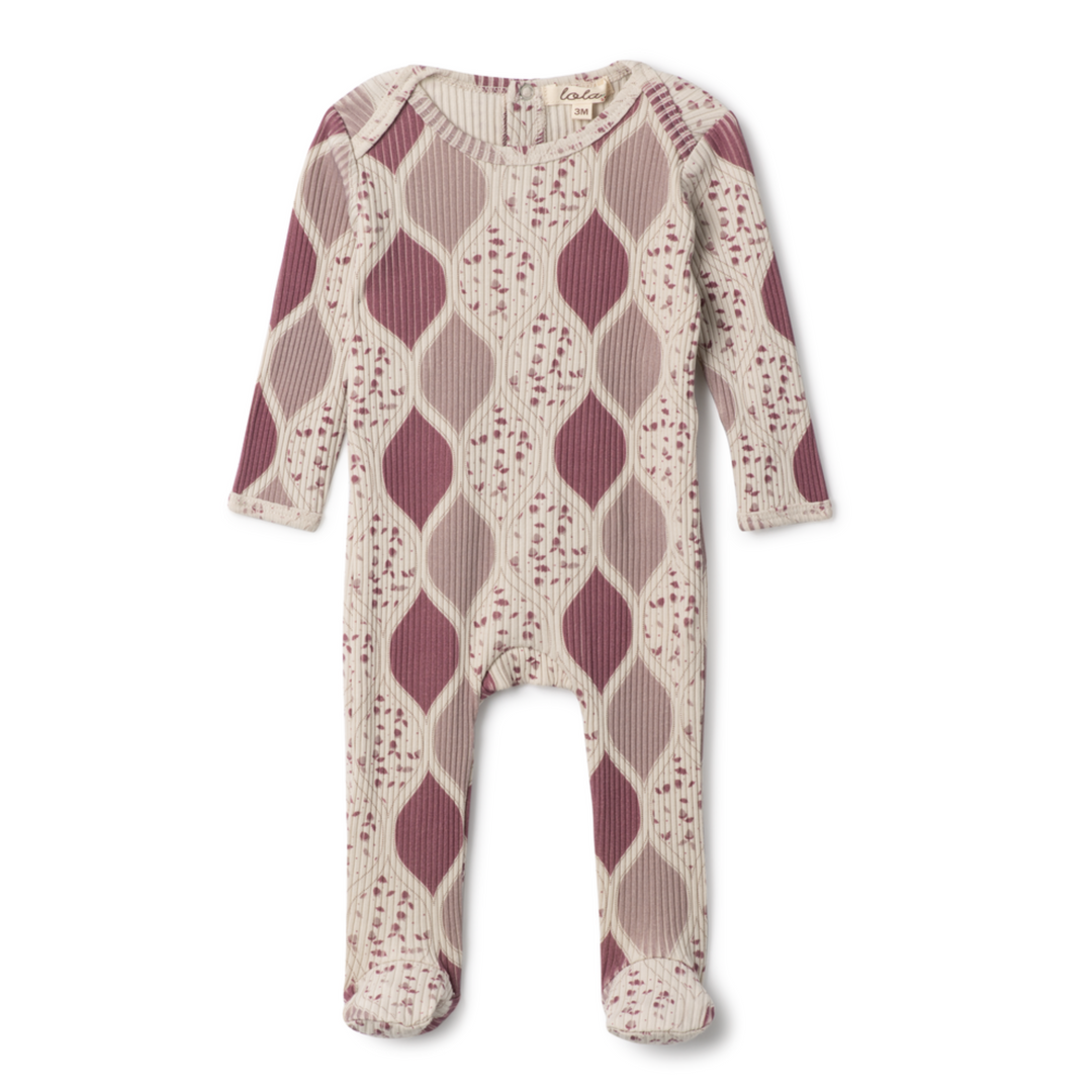 Lola Pink Printed Rib Footie