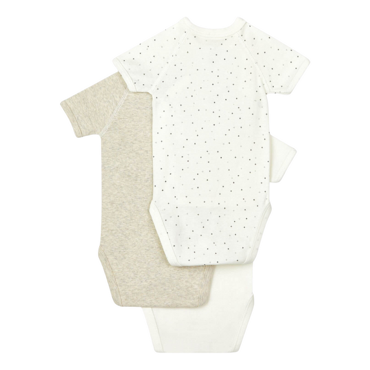 Petit Bateau | Baby Bodysuit Organic Cotton Pack of 3