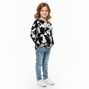 Rooie and Friends Spring Graphic T-Shirt - Black/White Premium Cotton Tee