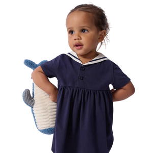 Petit Bateau - Baby Girl Sailor Collar Dress – Navy