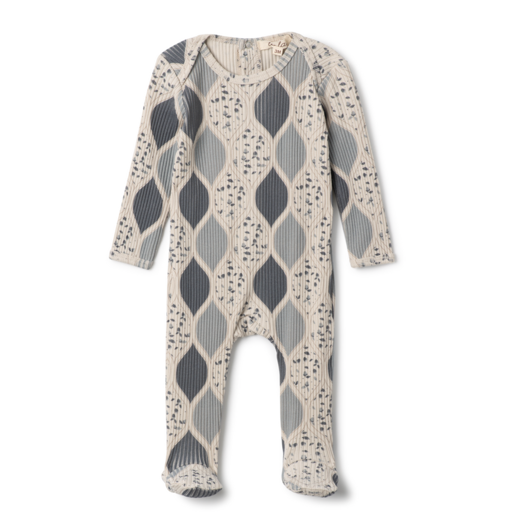 Lola Blue Printed Rib Footie