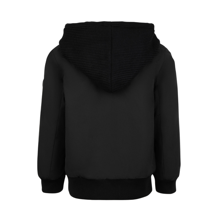 Pramie Knit Hooded Black Jacket