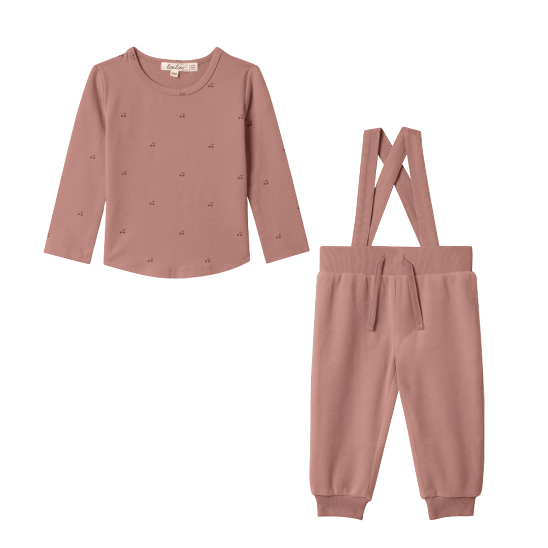 Lola Blossom Velour Overall Set