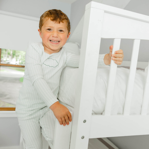 Little Label – Cloud Herringbone Pajama (Light Blue Cotton)