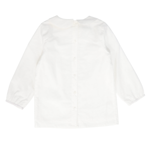 Peter Pan Collar Button Blouse – White Classic Kids Top