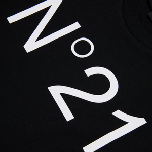 N21 Kids Black Logo Short Sleeve Tee – Classic Cotton T-Shirt
