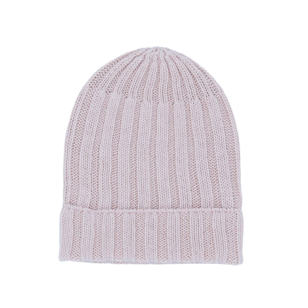 LI + ME Noah Light Pink Knit Ribbed Hat