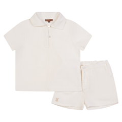 Orange Dimanche Off-White Linen Shirt