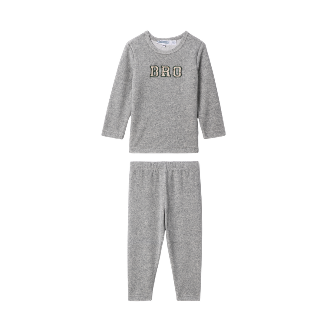 Whipped Cocoa Grey Mix Bro Velour PJ