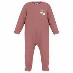 Petit Bateau Baby Girl Cotton Velour Footie – Rainbow Appliqué