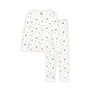 Petit Bateau - Heart‑Print Fitted‑Leg Pyjama