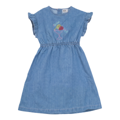Kix Denim Sorbet Frill Sleeve Dress