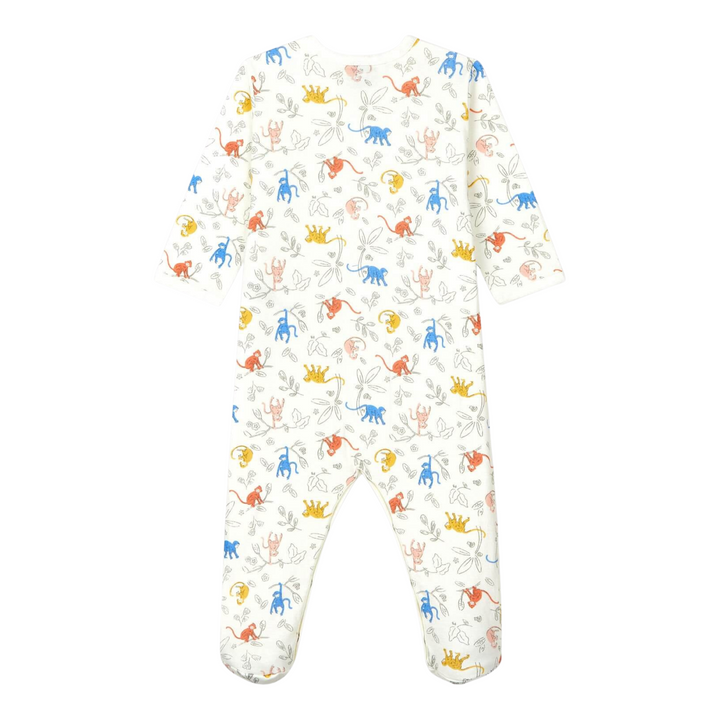 Petit Bateau | Organic Cotton Monkey Print Footie