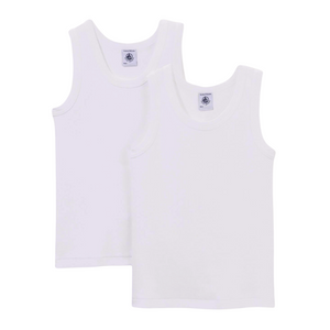 Petit Bateau - Pack of 2 white tank tops