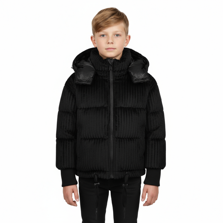 Raygo Black Corduroy Jacket | Timeless Style, Soft Texture & Comfort