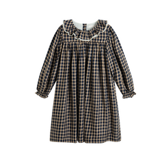 C'era Una Volta Blue Check Lurex Sophie Dress